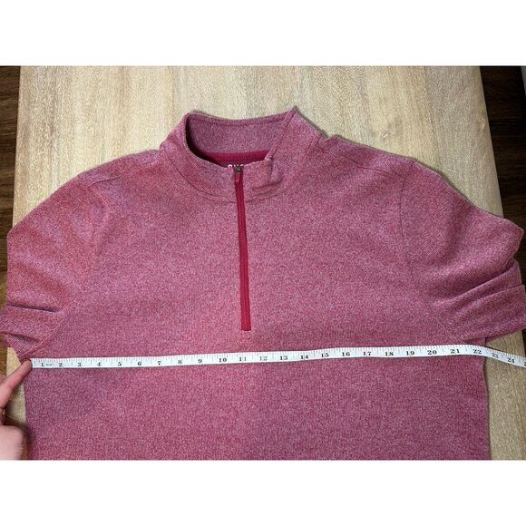 RHONE Men's Zip Up Sweater - Red - Picture 4 of 5